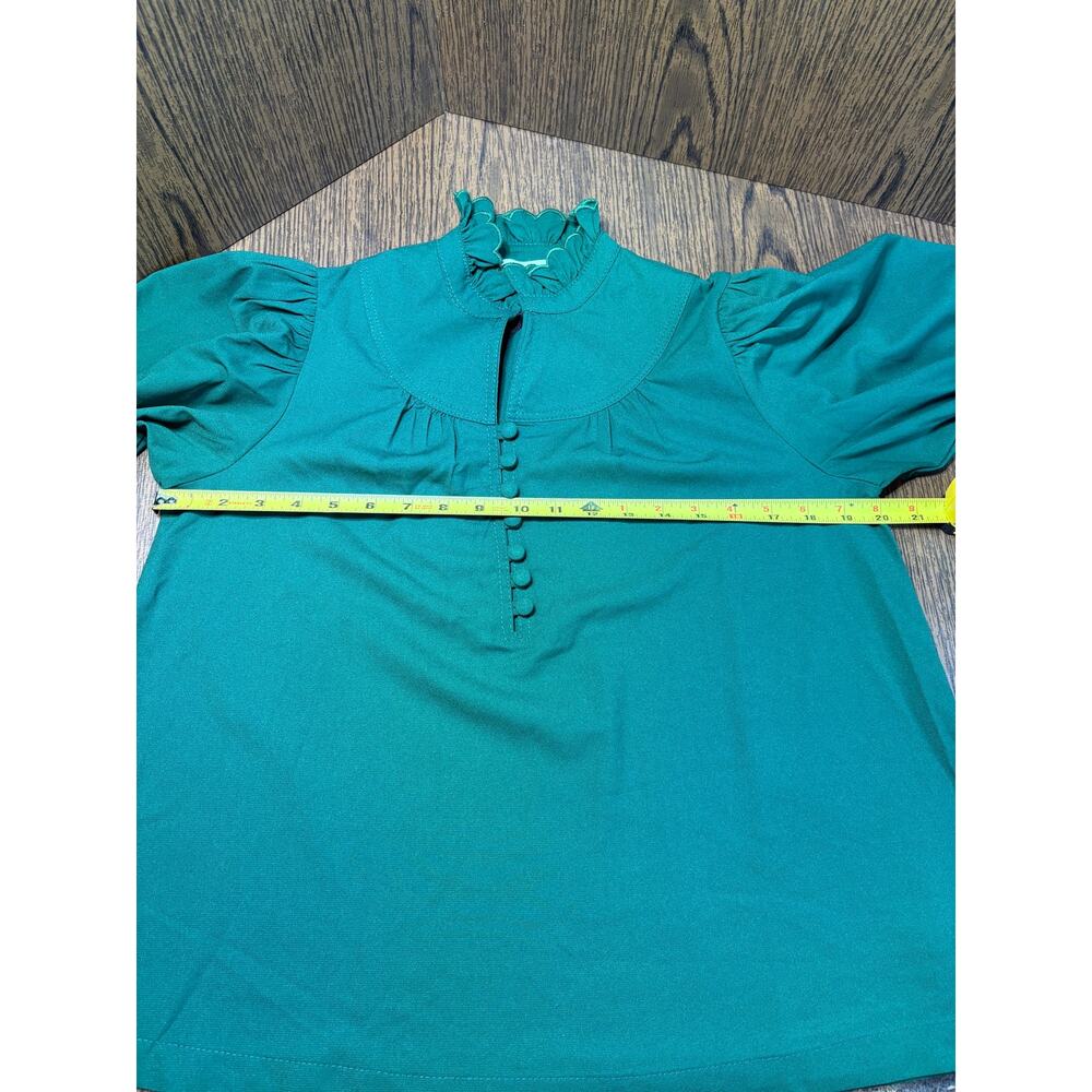 Tuckernuck Pomander Place Selena Hunter Green Blouse Size XS - Picture 6 of 12